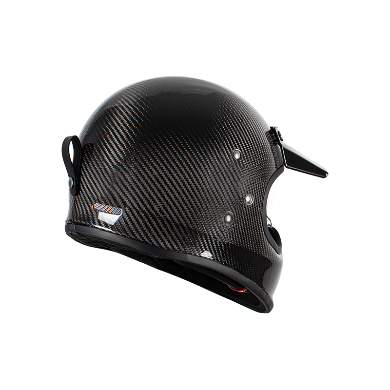 RETRO-INTEGRALHELM AUS CARBONFASER FÜR MOTORRAD
