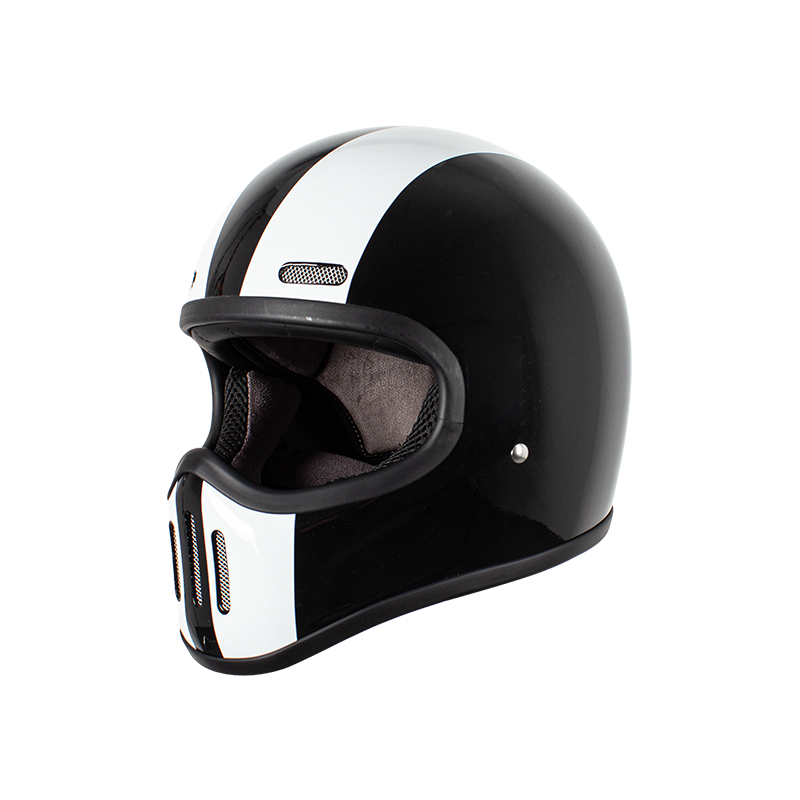 RETRO-CARBON-INTEGRALHELM FÜR MOTORRAD
