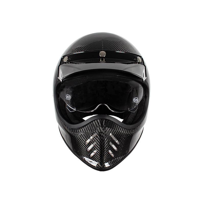 RETRO-INTEGRALHELM AUS CARBONFASER FÜR MOTORRAD