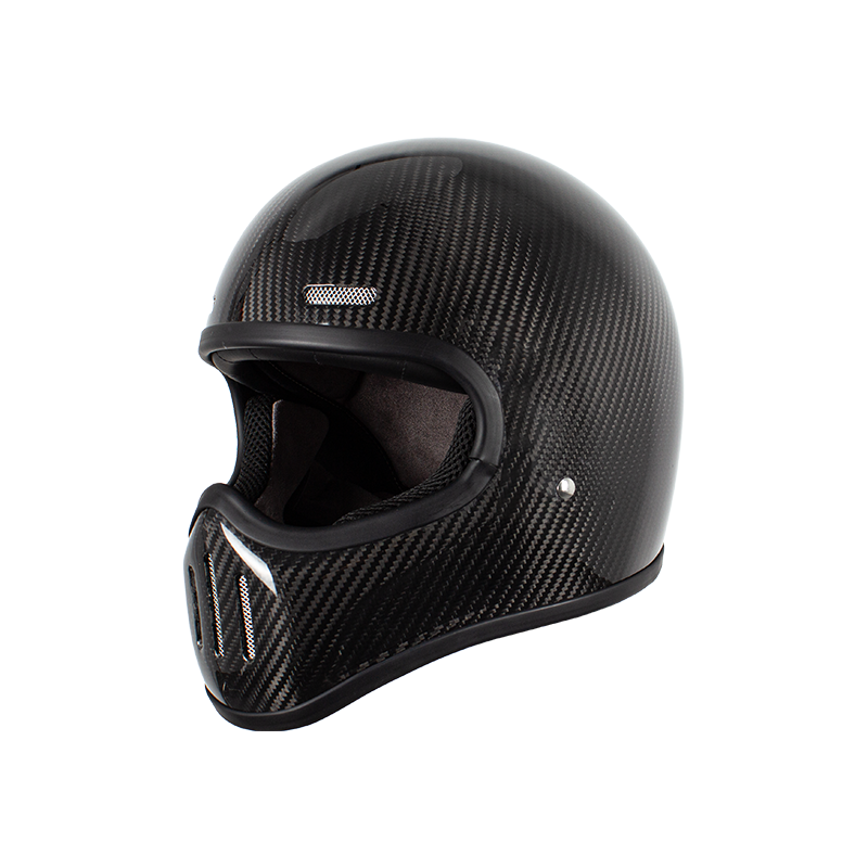 RETRO-CARBON-INTEGRALHELM FÜR MOTORRAD