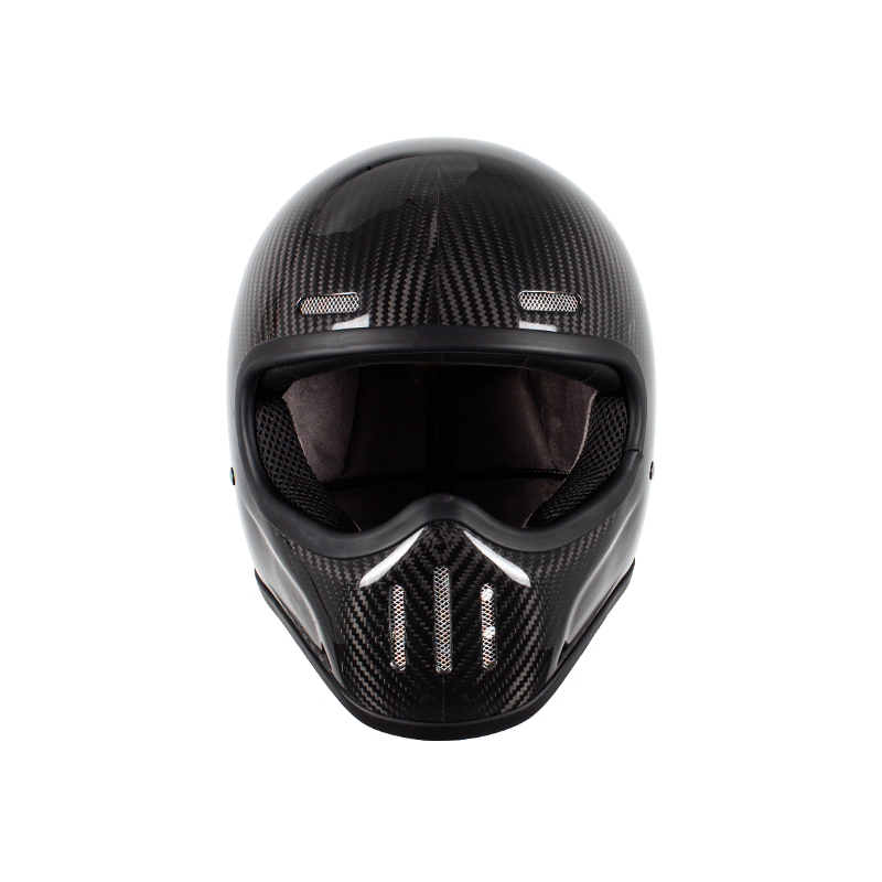 RETRO-CARBON-INTEGRALHELM FÜR MOTORRAD